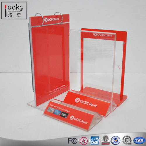 Acrylic table stand menu holder/acrylic pape weight
